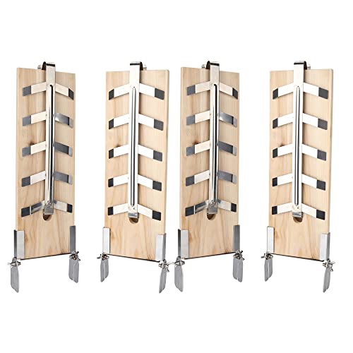 Ikodm Flammlachsbrett 4er Set, Flammlachsbretter Halterung Wendefunktion,Lachsbretter Zum Grillen Feuerschale,Flammlachsbretter Traglast von 2.5 kg,Lachsbrett für Outdoor Grill von Ikodm