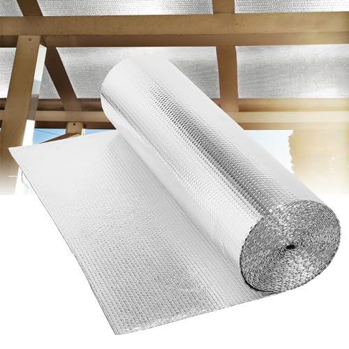 Ikodm Isolierfolie Dämmfolie 10㎡ 1m*10m Isolierung thermofolie fenster gegen hitze Heizkörper Reflexionsfolie Dachisolierung Isolierung Hinter Heizkörper für Dach,Dachboden,Geflügelstall von Ikodm