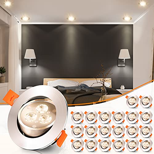 Ikodm LED Einbaustrahler 230V, 100er Set Einbauleuchten 3W, Decken Spot, Flach Deckenspots Ø65mm, Warmweiß 3000K, Deckenleuchte Für Badezimmer Schlafzimmer Küche Ikodm LED Einbaustrahler 230V, 100er Set Einbauleuchten 3W, Decken Spot, Flach Deckenspots Ø65mm, Warmweiß 3000K, Deckenleuchte Für Badezimmer Schlafzimmer Küche von Ikodm