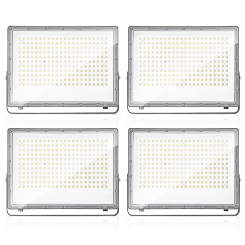 Ikodm LED Strahler, 4x200W LED Scheiwerfer Superhell 19800LM Außen & Innen LED Fluter, IP65 Wasserdicht LED Flutlicht, Kaltweiß 6000K Flutlicht LED Außenstrahler Sicherheitslicht(Kein Stecker) von Ikodm