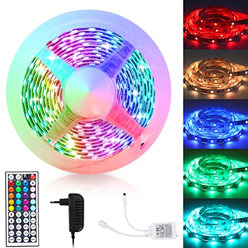 Ikodm LED Strip 3m, LED Streifen RGB 5050 12V, 44-Tasten-Fernbedienung, für die Beleuchtung von Haus, Party, Küche von Ikodm