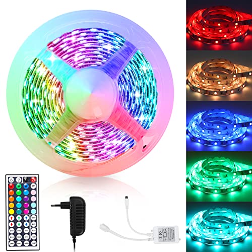 Ikodm LED Streifen, LED Strip 4m, LED Streifen Selbstklebend, RGB Led Strip mit 44-Tasten-Fernbedienung, Dimmbar Led led band für Zuhause, Schlafzimmer, Küche, Partei von Ikodm