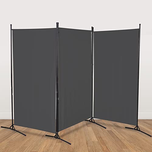 Ikodm Paravent 3 Teilig 260 x 180 cm, Trennwand Balkon Sichtschutz Stellwand Faltbar für Aussenbereich, Büros - Anthrazit von Ikodm