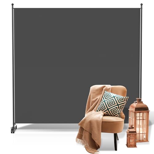 Ikodm Paravent Outdoor,Raumteiler auf Rollen 1-teilig 187×181 cm, Wetterfester Paravent für Outdoor & Büro - Anthrazit von Ikodm