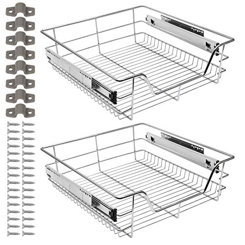 Ikodm Teleskopschublade 6X50cm Küchenschublade, Schrankauszug,Küchenschrank Auszug Nachrüsten,Küchenschubladen aus Metall Einbauschublade für Spülschrank,Schrank Schubladen Ausziehbar von Ikodm