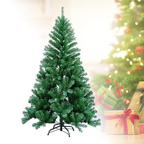 Ikodm Weihnachtsbaum künstlicher, 180cm mit 600 Spitzen Grün Christbaum, PVC Tannenbaum Künstlich Weihnachtsdeko, Einfacher Aufbau inkl. Metallständer, Schwer Entflammbar von Ikodm