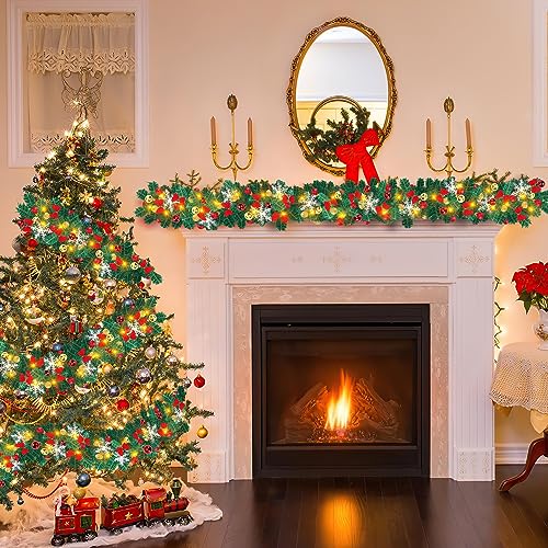 Ikodm Weihnachtsgirlande, 2er 5m Künstliche Tannengirlande mit 100 LEDs Warmweiß inkl.Deko und Fernbedienung, Weihnachtsdeko USB 8 Modus Lichterketten,Weihnachten Girlande Ikodm Weihnachtsgirlande, 2er 5m Künstliche Tannengirlande mit 100 LEDs Warmweiß inkl.Deko und Fernbedienung, Weihnachtsdeko USB 8 Modus Lichterketten,Weihnachten Girlande von Ikodm