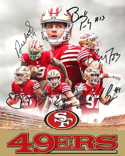 Ikonic Fotohaus Brock Purdy Christian McCaffrey George Kittle Deebo Samuel Nick Bosa signiertes Foto Autogramm Druck Wandkunst Heimdekoration von Ikonic Fotohaus