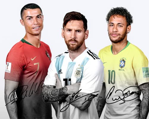 Ikonic Fotohaus Lionel Messi Cristiano Ronaldo Neymar Jr signiertes Foto, Autogramm, Wandkunst, Heimdekoration von Ikonic Fotohaus