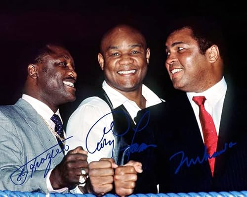 Ikonic Fotohaus Muhammad Ali Joe Frazier George Foreman World Boxing Legends signiertes Foto Autogramm Druck Wandkunst Heimdekoration von Ikonic Fotohaus