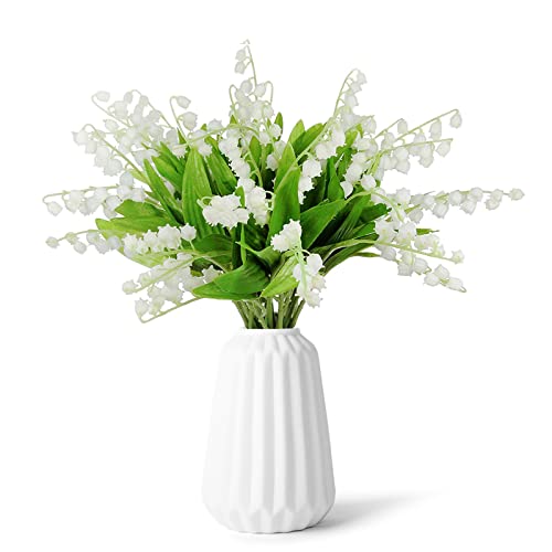 Ikosora Künstliche Blume,Lily Garten Künstliche Maiglöckchen Blumen, 12 Bündel Von Simulierten Maiglöckchen, Garten Dekoration Fotografie Requisiten Falsche Maiglöckchen von Ikosora
