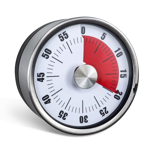 Mechanische Küchentimer, Magnetischer Visueller Timer Für Kinder, 360-Grad-Drehkochzeitmesser Für Die Küche Mit Alarm, Countdown-Timer Aus Edelstahl Zum Kochen, Studieren, Fitness, Backen, Lehren von Ikosora