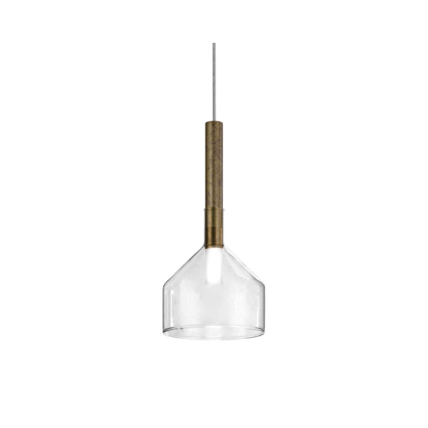 Alchimia 277.02.OOT Deckenleuchte aus Messing und Glas, Il Fanale von Il Fanale