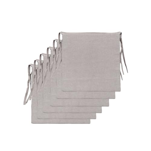 Il Tuo Artigiano Design Set mit 6 Kissen für Küchenstühle, hergestellt in Italien, Kissen für Stühle, 40 x 40 cm, Dicke 4 cm, 100 % Baumwolle, Polster aus Frottee (Grau) von Il Tuo Artigiano Design