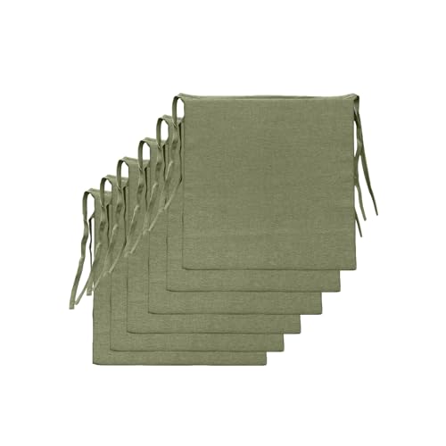 Il Tuo Artigiano Design Set mit 6 Sitzkissen für Küchenstühle, hergestellt in Italien, Stuhlkissen, 40 x 40 cm, Dicke 4 cm, Stoff, Baumwolle und Polyester, Füllung aus Frottee (Khaki) von Il Tuo Artigiano Design