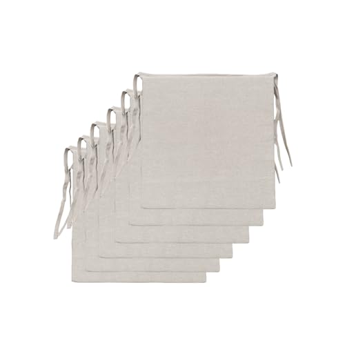 Il Tuo Artigiano Design Set mit 6 Sitzkissen für Küchenstühle, hergestellt in Italien, Stuhlkissen, 40 x 40 cm, Dicke 4 cm, Stoff, Baumwolle und Polyester, Füllung aus Frottee (Natur) von Il Tuo Artigiano Design