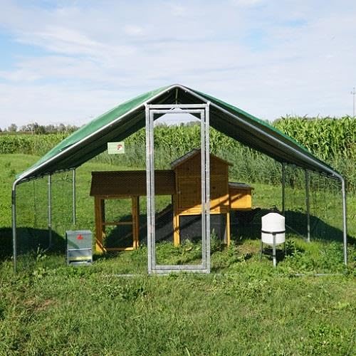 Set für Hühnerstall Paduana | Zaun + Hühnerstall + Zubehör 2 x 4 | 4 x 4 Meter Abdeckung von Il Verde Mondo