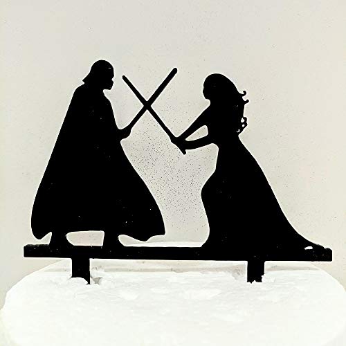 Cake Topper aus Acryl, lasergeschnitten, Brautpaar aus Duell, hergestellt in Italien von Il Villaggio degli Sposi s.a.s.