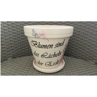 Blumentopf Mit Spruch "Blumen Sind Das Lächeln Der Erde" Blumentopf Mit Spruch "Blumen Sind Das Lächeln Der Erde" von IlGiardinoDesigns