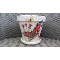 Decoupage Blumentopf Mit Zauberhaften Schmetterlingen von IlGiardinoDesigns