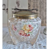 Alte Zuckerdose Mit Zuckerzange Im Deckel, Rarität, Antik, England, Rose, Vintage, Brocante Alte Zuckerdose Mit Zuckerzange Im Deckel, Rarität, Antik, England, Rose, Vintage, Brocante von IlSognosVintage