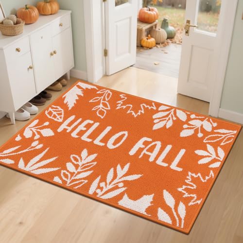 Ileading Fußmatte "Welcome Fall", 81,3 x 121,9 cm, Thanksgiving Ahornblatt, dekorative Fußmatte, rutschfest, waschbar, Bodenläufer, Teppich, niedriges Profil, kleine Flächenteppiche für Haustür Ileading Fußmatte "Welcome Fall", 81,3 x 121,9 cm, Thanksgiving Ahornblatt, dekorative Fußmatte, rutschfest, waschbar, Bodenläufer, Teppich, niedriges Profil, kleine Flächenteppiche für Haustür von Ileading