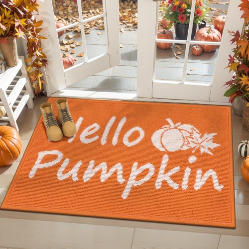 Ileading Fußmatte mit Aufschrift "Welcome Fall", 61 x 91,4 cm, Thanksgiving Hello Pumpkin, dekorative Fußmatte, rutschfest, waschbar, Bodenläufer, Teppich, niedriges Profil, kleine Flächen-Teppiche Ileading Fußmatte mit Aufschrift "Welcome Fall", 61 x 91,4 cm, Thanksgiving Hello Pumpkin, dekorative Fußmatte, rutschfest, waschbar, Bodenläufer, Teppich, niedriges Profil, kleine Flächen-Teppiche von Ileading