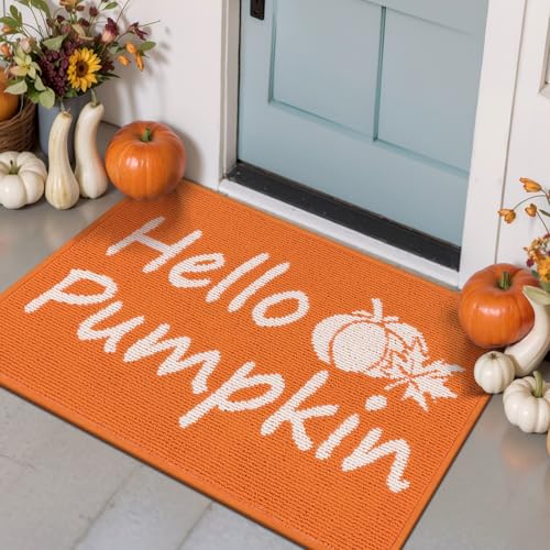 Ileading Fußmatte mit Aufschrift "Welcome Fall", 81,3 x 121,9 cm, Thanksgiving Hello Pumpkin, dekorative Fußmatte, rutschfest, waschbar, Bodenläufer, Teppich, niedriges Profil, kleine Flächen-Teppiche Ileading Fußmatte mit Aufschrift "Welcome Fall", 81,3 x 121,9 cm, Thanksgiving Hello Pumpkin, dekorative Fußmatte, rutschfest, waschbar, Bodenläufer, Teppich, niedriges Profil, kleine Flächen-Teppiche von Ileading