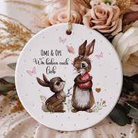 Osteranhänger Osterschmuck Häschen Hase Bunny Osterei Ostereier Spruch Omi & Opi Wir Haben Euch Lieb Ostern Easter Ornaments Eo4 von IlkaParey
