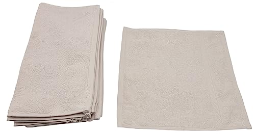 Ilkadim Export 10 Stück Waschlappen 100% Baumwolle, 30 x 30cm, Set einfarbig, 10er-Pack Frottiertücher (Natur) von Ilkadim Export