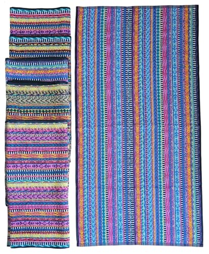 Ilkadim Export Handtuch-Set 6 Stück 45x90cm, bunt Gemustert, 100% Baumwolle, Handtücher, Duschtücher, Badetuch (dunkel Gemustert Ethno) von Ilkadim Export