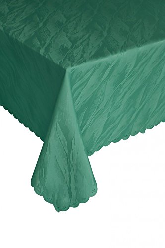 Ilkadim Damast Tischdecke 130x160 cm Grün aus 100% Polyester Bügelfrei und Flecken abweisend (Größen auswählbar) von Ilkadim
