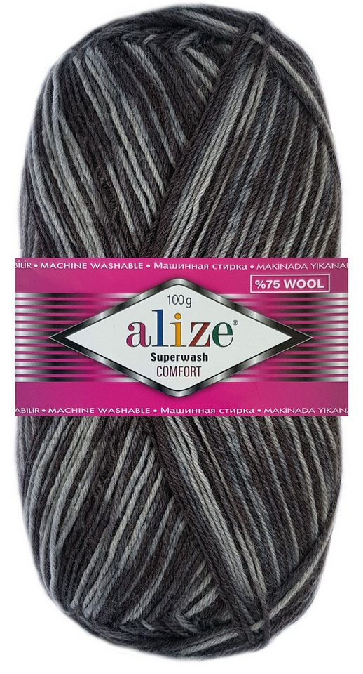 Ilkadim 100 Gramm Alize Sockenwolle Superwash Comfort Color 4fädig Häkelwolle von Ilkadim
