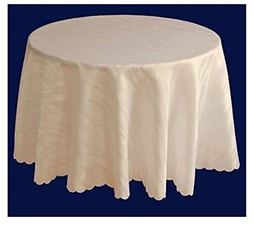 Ilkadim Damast Tischdecke 120 cm rund Creme aus 100% Polyester Bügelfrei und Flecken abweisend (Größen auswählbar) von Ilkadim