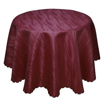 Ilkadim Damast Tischdecke 160cm rund Bordo aus 100% Polyester Bügelfrei und Flecken abweisend (Größen auswählbar) von Ilkadim