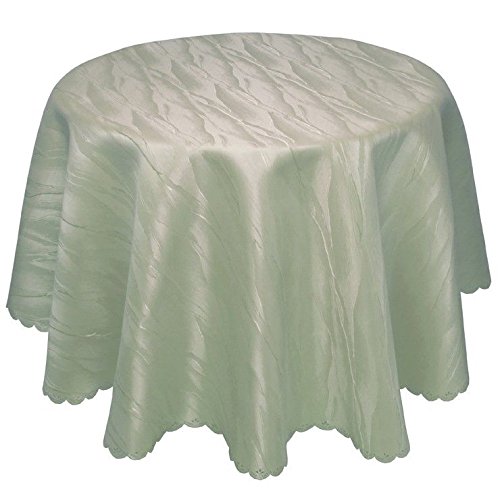 Ilkadim Damast Tischdecke 180 cm rund Creme aus 100% Polyester Bügelfrei und Flecken abweisend (Größen auswählbar) von Ilkadim