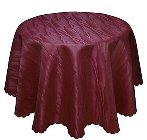 Ilkadim Damast Tischdecke Bordeaux rot bügelfrei, Marmor-Design, 120cm, 135cm oder 160cm Durchmesser, Tischtuch-Größe auswählbar (135cm) von Ilkadim