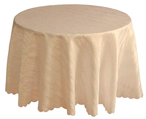 Ilkadim Damast Tischdecke Creme beige bügelfrei, Marmor-Design, 120cm, 135cm oder 160cm Durchmesser, Tischtuch-Größe auswählbar (135cm) von Ilkadim