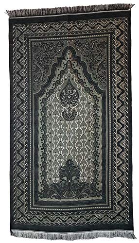 Türkischer Gebetsteppich 115 x 68cm Seccade Namazlik Sajada Sedschade (anthrazit gold) von Ilkadim