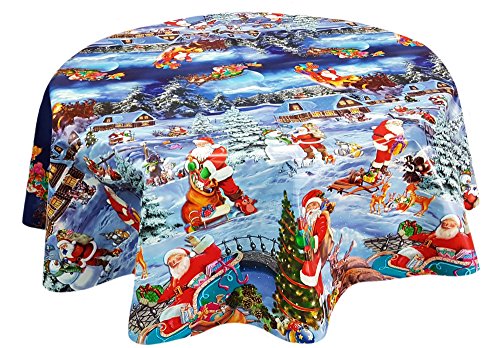 Ilkadim Wachstuch Tischdecke 140cm rund Motiv auswählbar, abwaschbar (Weihnachten 25c) von Ilkadim