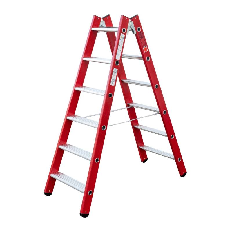 Iller Kunststoff GFK Stehleiter mit Aluminium Stufen 2x10 Stufen von Iller Leiter