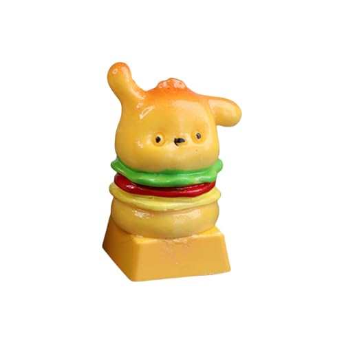 Illkjasfc Handgefertigte 3D-Hunde-Burger-Tastenkappe, aus Kunstharz, kompatibel mit den meisten mechanischen Tastaturen zur Personalisierung des Schreibtischs von Illkjasfc