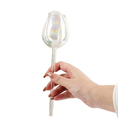 Illkjasfc Tulpen Glas-Pflanzen-Bewässerungskugeln, automatische Bewässerungszwiebeln für Innen- und Außenbereich, Gartenpfähle, automatische Glühbirneneinsatz von Illkjasfc