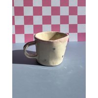 Handgetöpferte Keramik Kaffeetasse in Kleinserie Mit Platin Blumen von Illletyouknow
