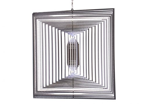 ILLUMINO Edelstahl Windspiel Quadratisch XL, Windspiele für draußen hängend, Gartendeko für draußen, Fensterdeko hängend von Illumino