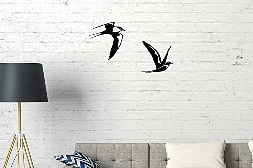 Illumino Metall Wanddeko Kunst Flussseeschwalbe 2er Set für Wohnung und Garten Vogel Gartendeko Wohn Wand Deko von Illumino