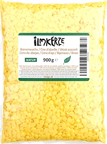 Ilmkerze® Bienenwachs Pastillen gelb 900 g | Natur | ideal für Kosmetik Seifen Salben Wachstücher Kerzen Formkerzen Ziehkerzen Kerzengießen von Ilmkerze