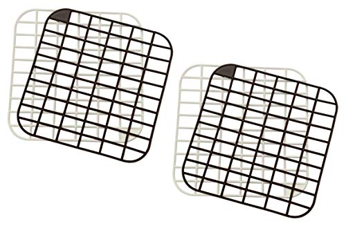 Iloda® 4x Spülbecken-Einlage Gitter (Wabe) ca. 30x30cm in weiß und braun aus Kunststoff, Spülbeckenmatte, Spülmatte, Abtropfmatte, Spülmatte, Einlage für Spülbecken Spüle von Iloda