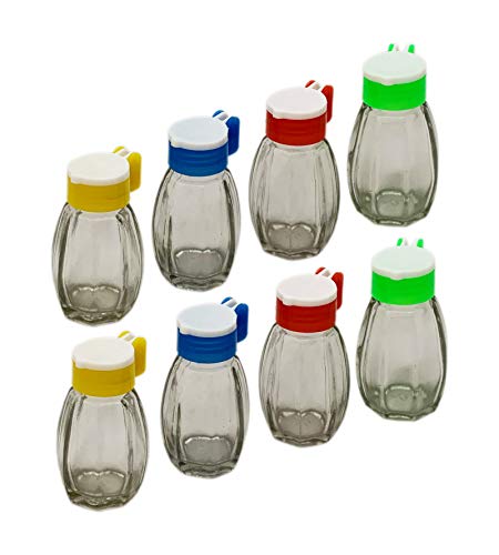 Iloda® 8-teiliges Set Glas Salzstreuer Pfefferstreuer Gewürzstreuer wiederauffüllbar farbig salt pepper Shaker von Iloda