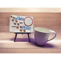 Untersetzer Tassenteppich Mug Rug Liebe Hat Vier Pfoten von IlonasZaubernaht